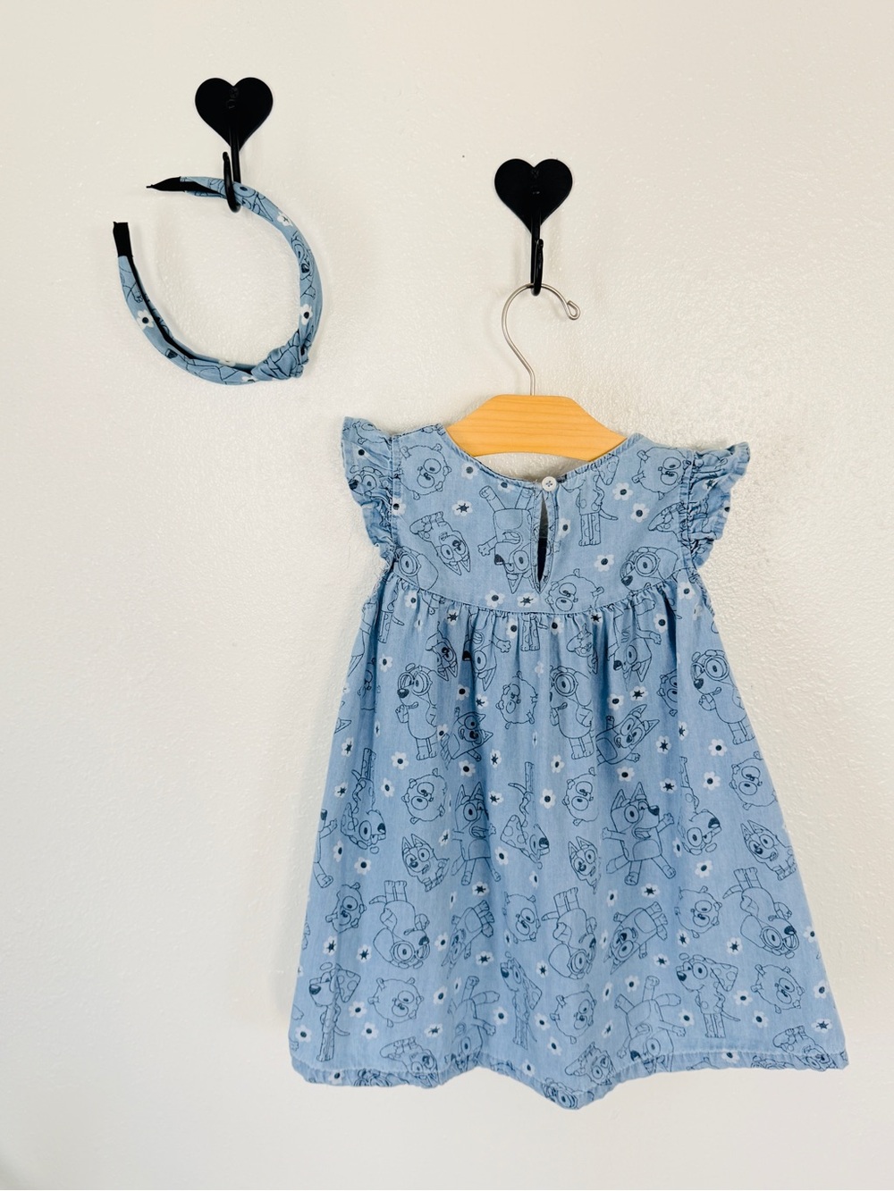 Bluey & Chloe Cotton Dress + Matching Headband Size 2T Toddler - Picture 2 of 5